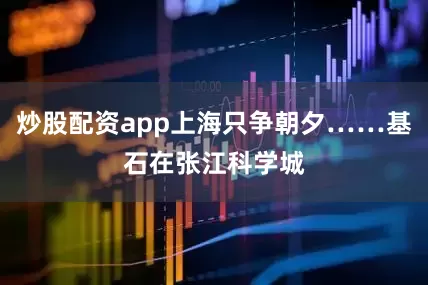 炒股配资app上海只争朝夕……　　基石　　在张江科学城