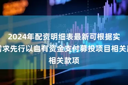 2024年配资明细表最新可根据实际需求先行以自有资金支付募投项目相关款项